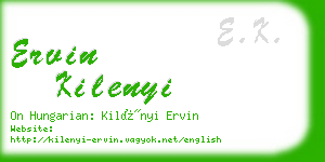 ervin kilenyi business card